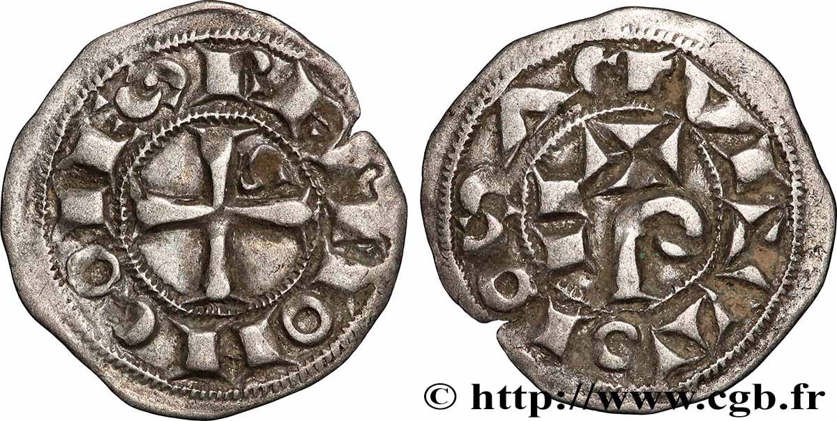 LANGUEDOC - COMTÉ DE TOULOUSE - RAYMOND V, RAYMOND VI OU RAYMOND VII Obole TTB
