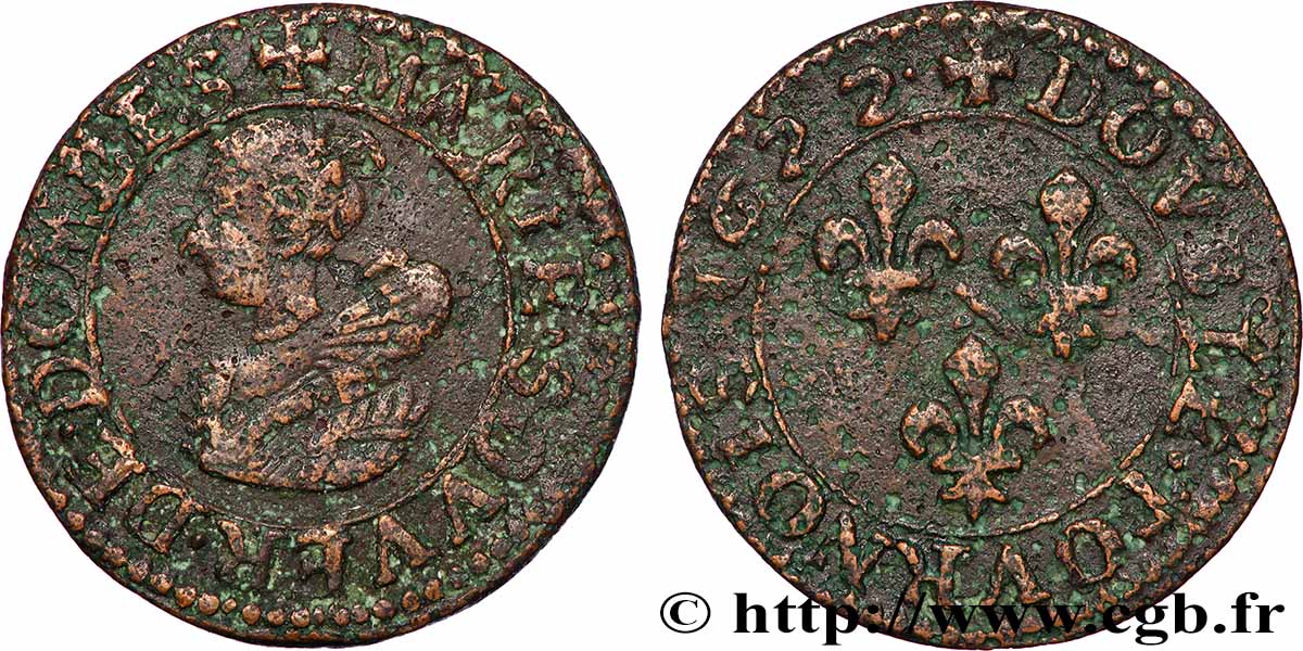 PRINCIPAUTY OF DOMBES - MARIE OF BOURBON-MONTPENSIER Double tournois fSS