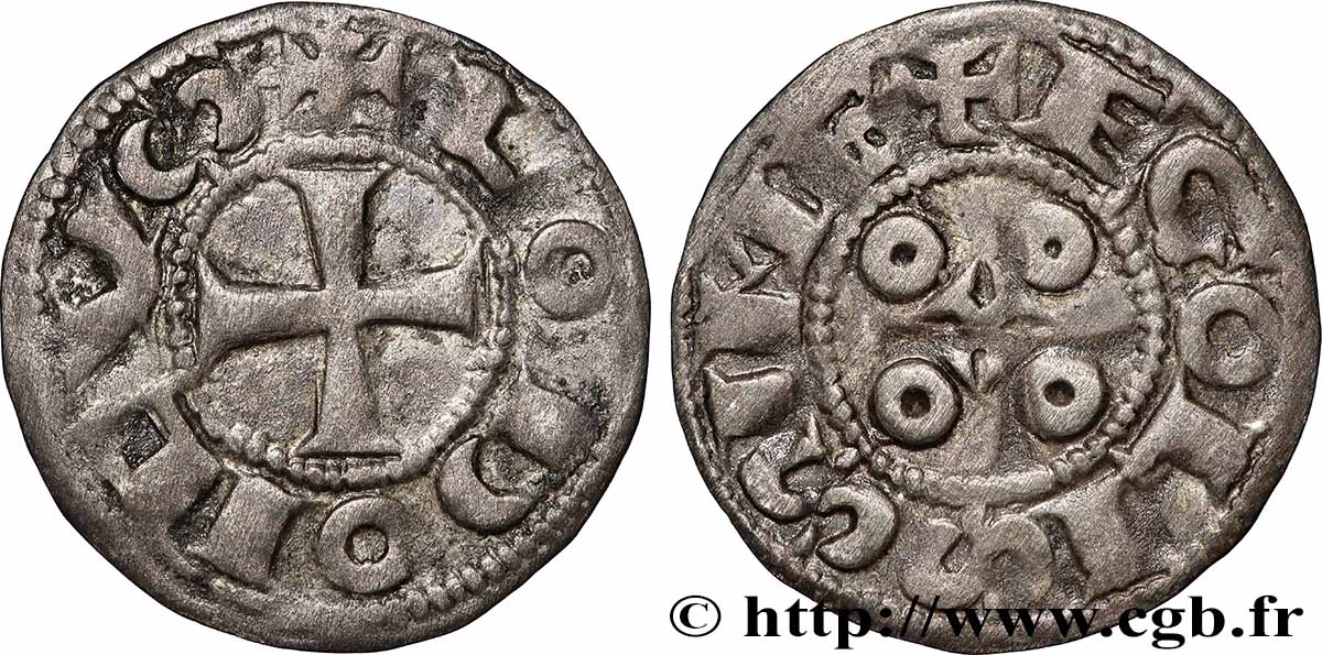 ANGOUMOIS - COMTÉ D ANGOULÊME, au nom de Louis IV d Outremer (936-954) Denier anonyme SS