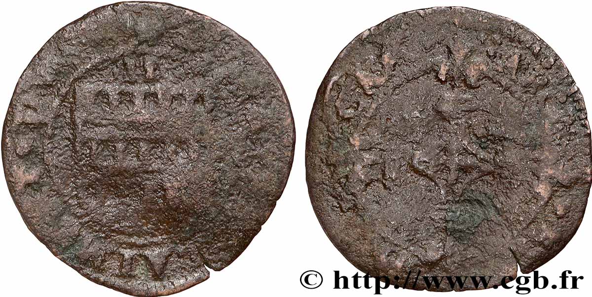 CAMBRÉSIS - ARCHBISHOPRIC OF CAMBRAI - LOUIS DE BERLAIMONT Deux deniers VG