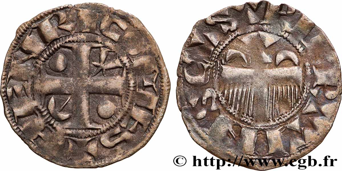 CHAMPAGNE - COUNTY OF PROVINS - HENRY II Denier ou provinois XF