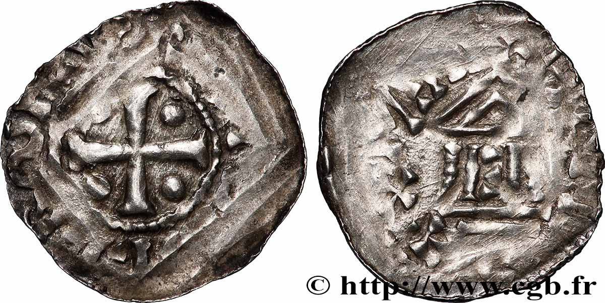 LORRAINE - SAINT-EMPIRE ET ÉVÊCHÉ DE METZ - THIERRY II ET HENRI II, 49e évêque Denier TTB+/TB+