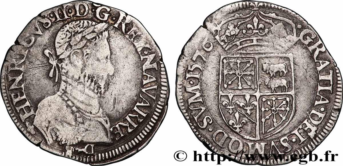 NAVARRE-BEARN - HENRY III Teston XF