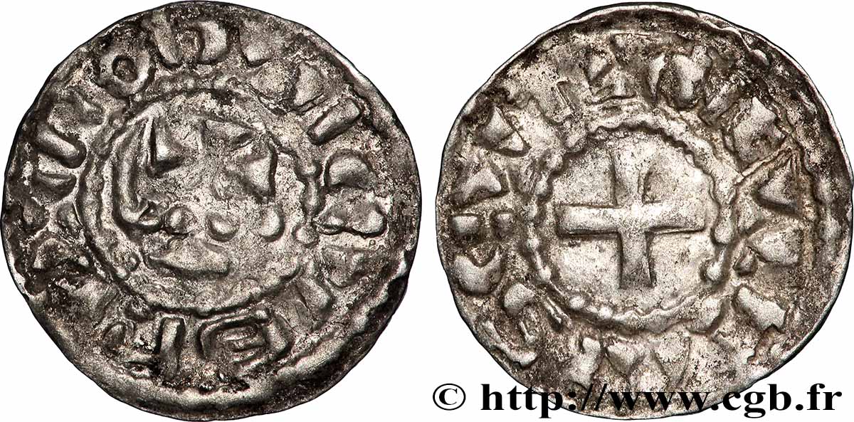 NIVERNAIS - COMTÉ DE NEVERS - MONNAYAGE IMMOBILISÉ AU NOM DE LOUIS IV D OUTREMER Obole immobilisée au nom de Louis IV BB