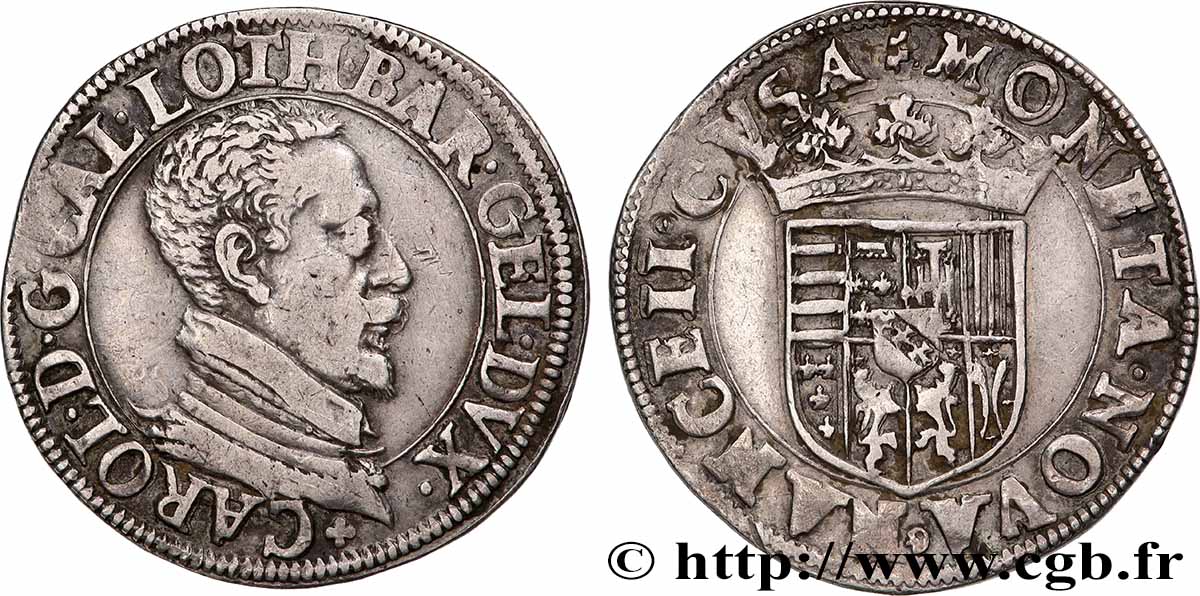 LORRAINE - DUCHÉ DE LORRAINE - CHARLES III LE GRAND DUC Teston, buste vieilli, col plat BB