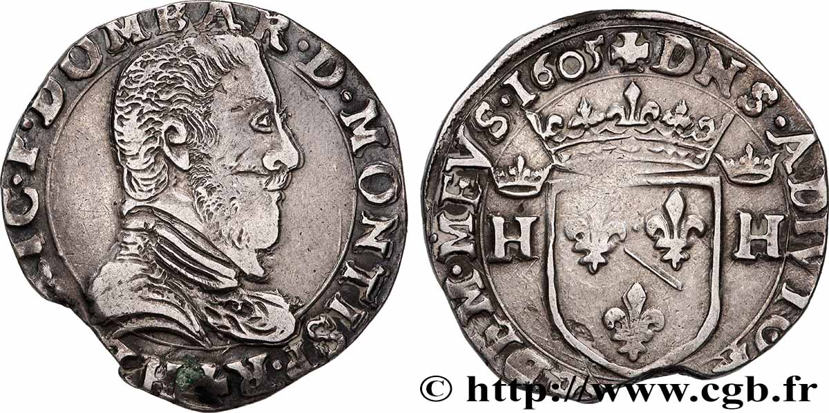 DOMBES - PRINCIPALITY OF DOMBES - HENRI DE MONTPENSIER Teston AU/XF