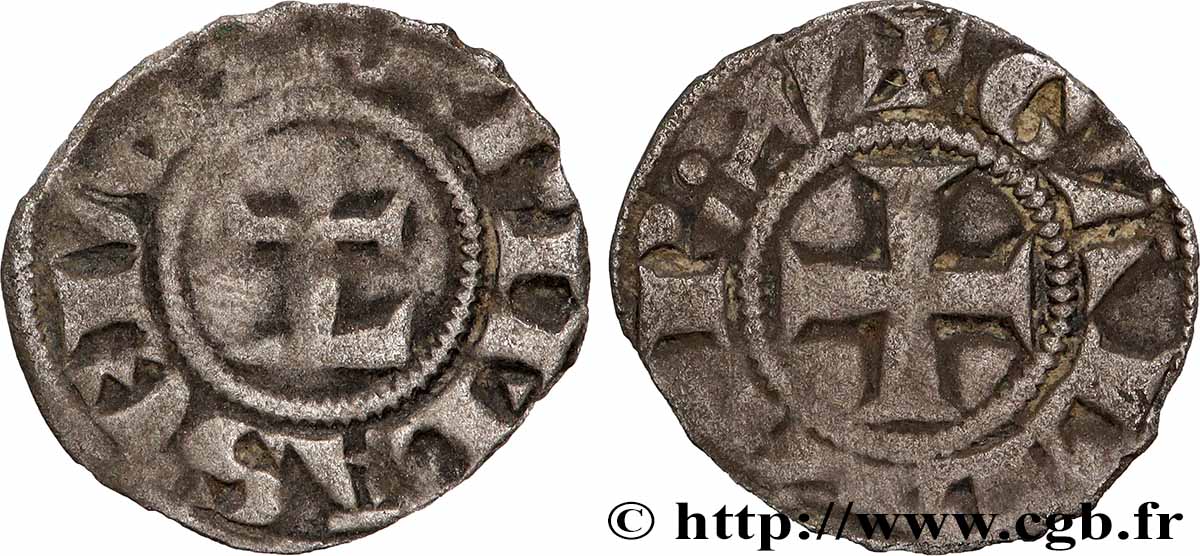 LYONNAIS - ARCHBISCHOP OF LYON - ANONYMOUS COINAGE Obole ou petit denier VF