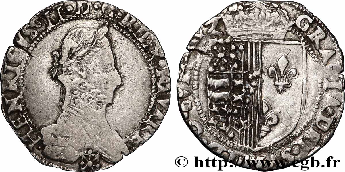 KINGDOM OF NAVARRE - HENRY III Demi-franc BB