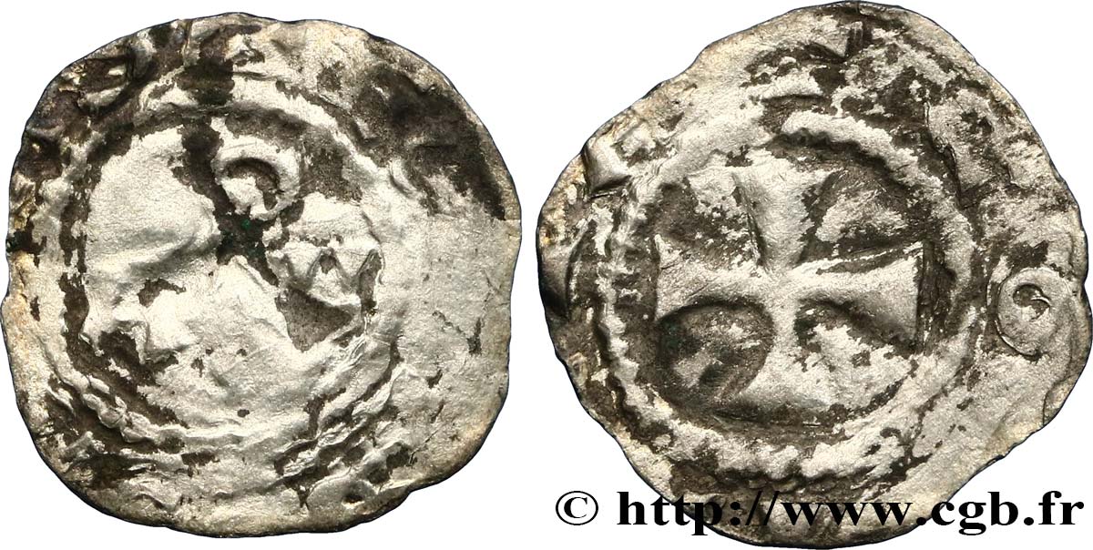 PICARDY - CORBIE ABBEY - COINAGE IN THE NAME OF ÉVRARD Obole VG/VF