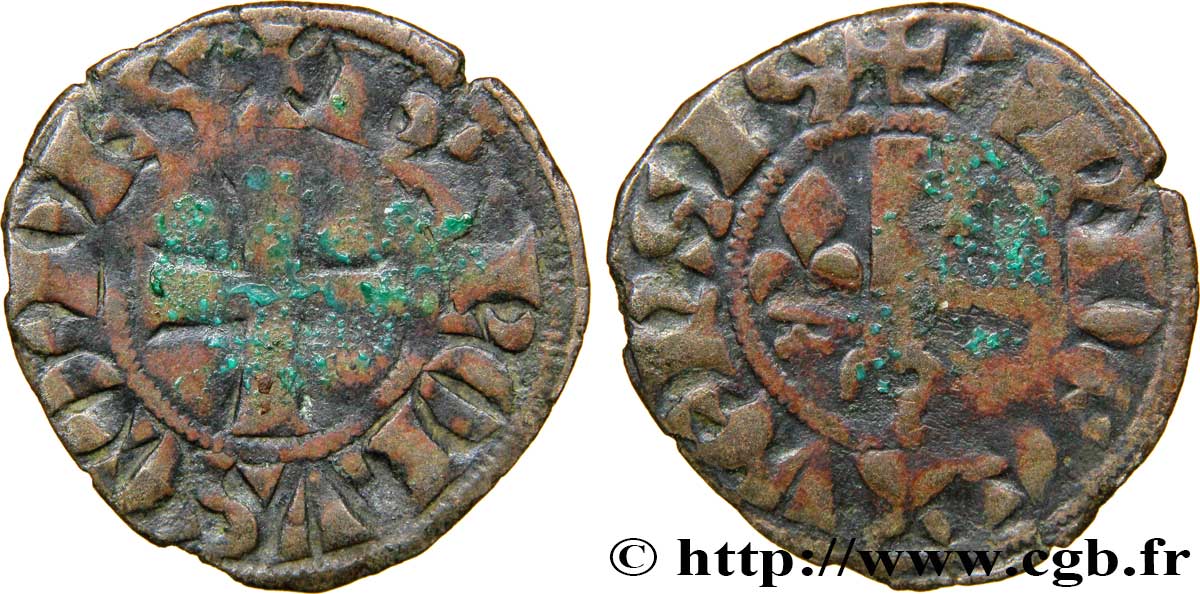 ANJOU - COMTÉ D ANJOU - CHARLES DE VALOIS Obole TTB