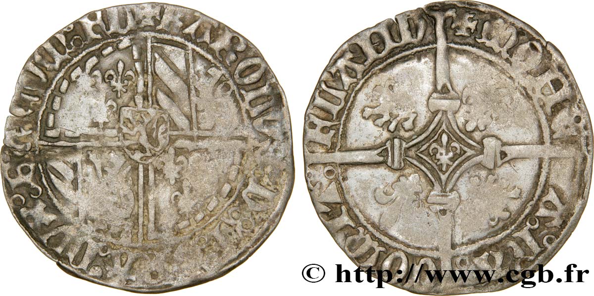 FLANDERS - COUNTY OF FLANDERS - CHARLES THE BOLD Double gros dit  Vierlander  VF