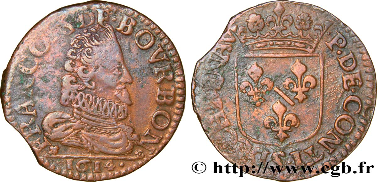 PRINCIPAUTY OF CHATEAU-REGNAULT - FRANCOIS OF BOURBON-CONTI Liard, deuxième effigie, buste avec col fraisé XF