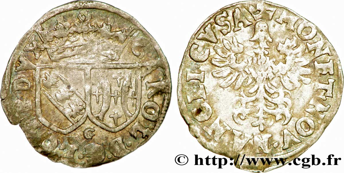 LORRAINE - DUCHÉ DE LORRAINE - CHARLES III LE GRAND DUC Denier ou demi-gros lorrain TTB