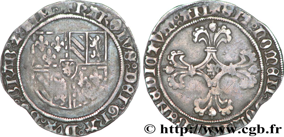 PAYS-BAS BOURGUIGNONS - DUCHÉ DE BRABANT - CHARLES LE TÉMÉRAIRE Double patard TTB