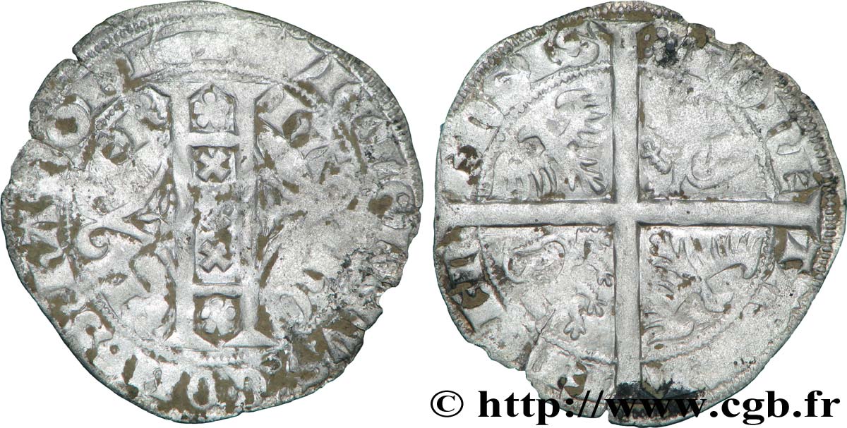 HAINAUT - COUNTY OF HAINAUT - WILLIAM III OF BAVARIA Plaque au lion ou double gros ou gros vaillant VF