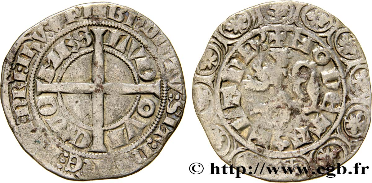 FLANDERS - COUNTY OF FLANDERS - LOUIS I OF CRÉCY - LOUIS II Gros compagnon au lion XF