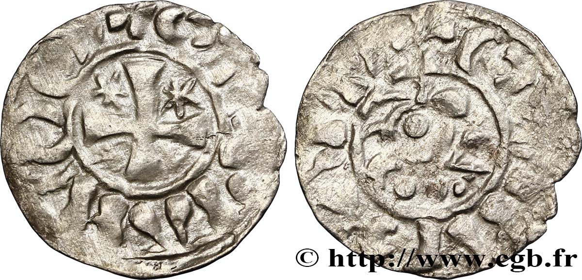 BRITTANY - COUNTY OF PENTHIÈVRE - ANONYMOUS. Coinage minted in the name of Etienne I  Denier XF