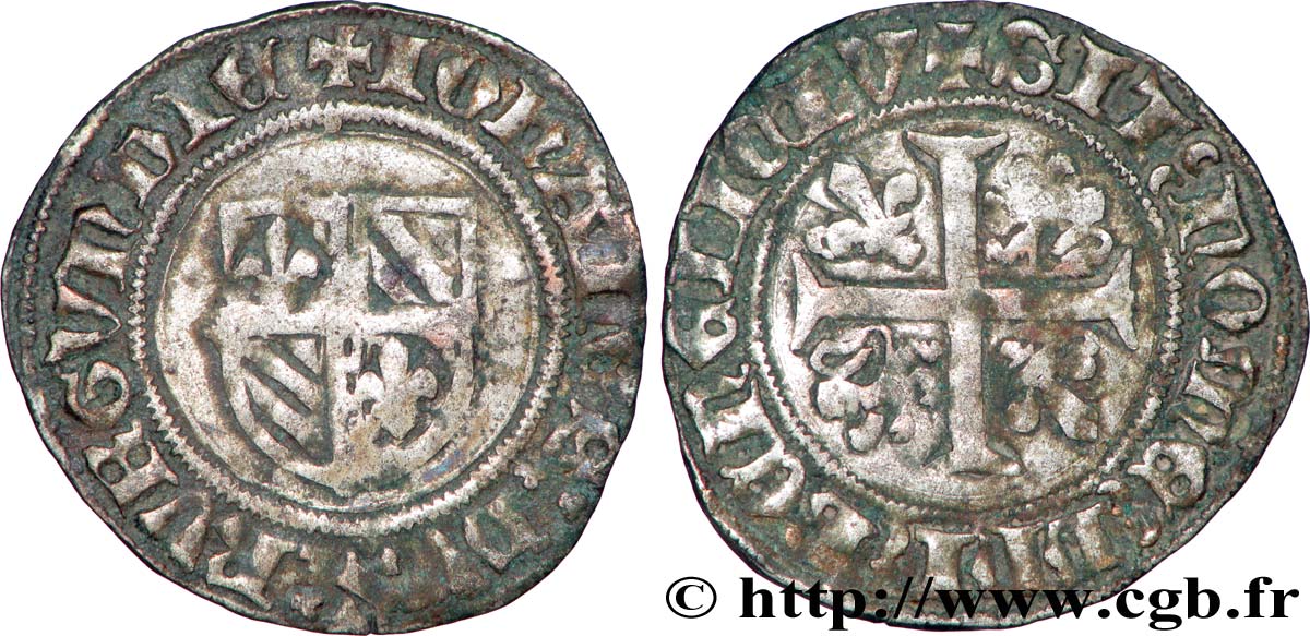 BOURGOGNE - DUCHÉ DE BOURGOGNE - JEAN SANS PEUR Grand blanc TB+