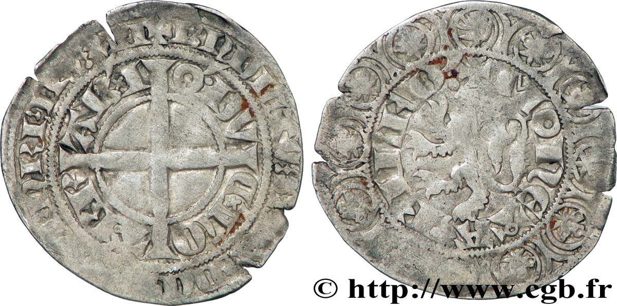 BRABANT - DUCHÉ DE BRABANT - JEANNE ET WENCESLAS Gros compagnon au lion TTB