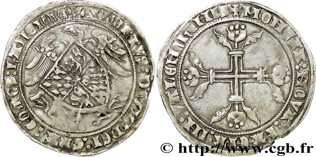 HAINAUT - COMTÉ DE HAINAUT - ALBERT DE BAVIÈRE Plaque ou double gros TTB