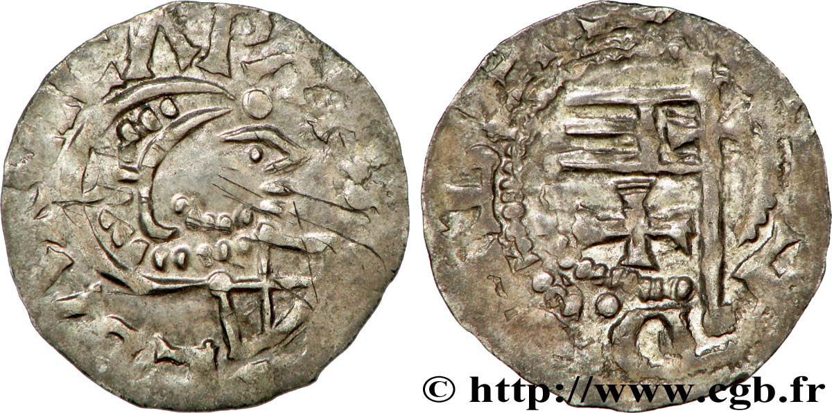 PICARDIE - SOISSONS - ABBAYE SAINT-MÉDARD Denier SUP/TTB