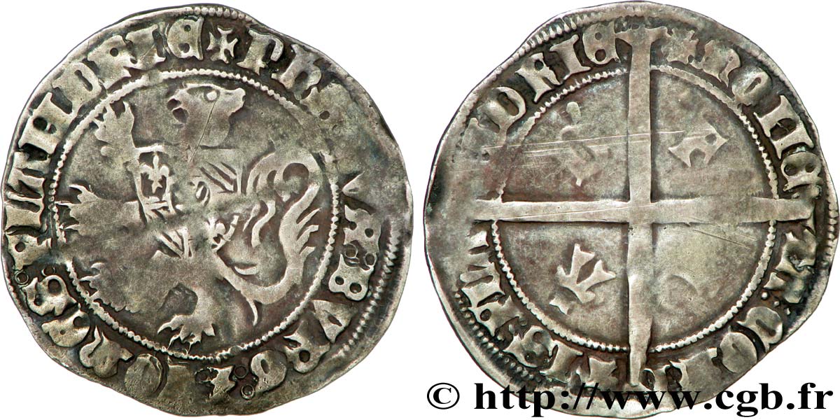 FLANDERS - COUNTY OF FLANDERS - PHILIP THE GOOD Double gros cromsteert XF