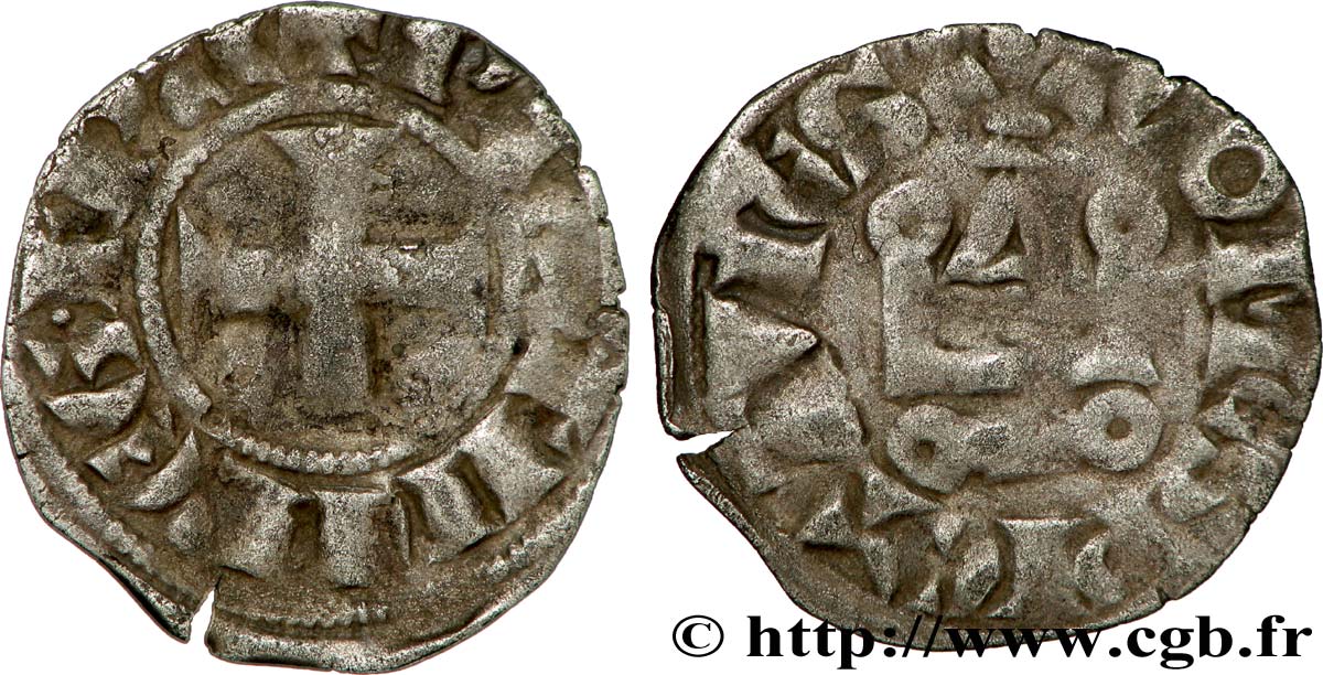 POITOU - COMTÉ DE POITOU - PHILIPPE DE FRANCE Denier TB+