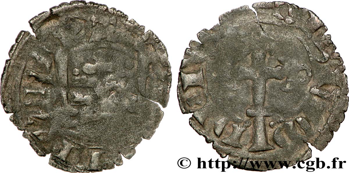 DUCHY OF BRITTANY - JEAN IV OF MONTFORT Double denier MB