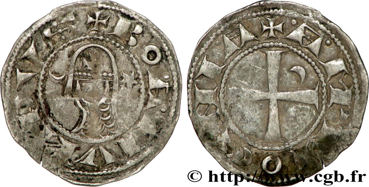 CROISADES - PRINCIPAUTÉ D ANTIOCHE - BOHÉMOND III Denier TTB