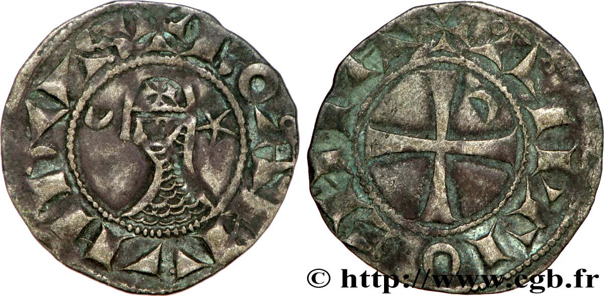 CROISADES - PRINCIPAUTÉ D ANTIOCHE - BOHÉMOND III Denier TTB