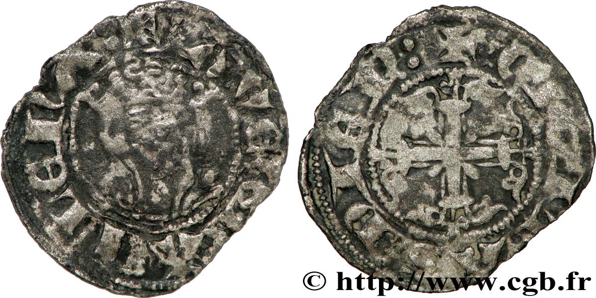 DAUPHINÉ - ÉVÊCHÉS DE VALENCE ET DE DIE - JEAN DE GENÈVE Tiers de carlin S