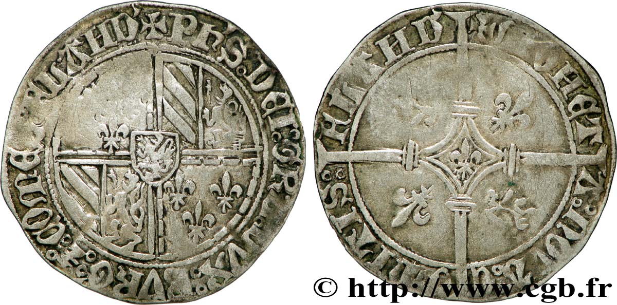 FLANDRE - COMTÉ DE FLANDRE - PHILIPPE LE BON Double gros dit Vierlander TTB+