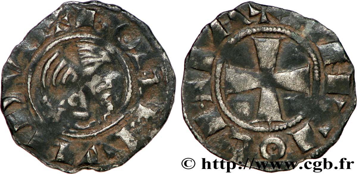 CROISADES - PRINCIPAUTÉ D ANTIOCHE - BOHÉMOND III Denier TTB