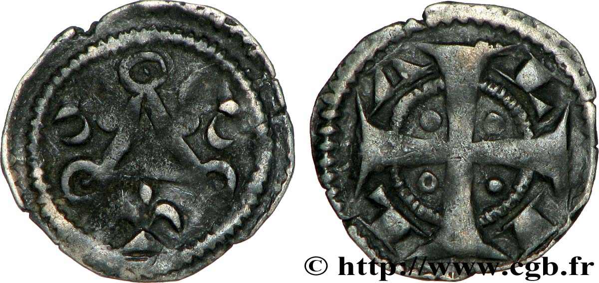 FLANDRE - LILLE - ANONYME Petit denier artésien ou maille TTB