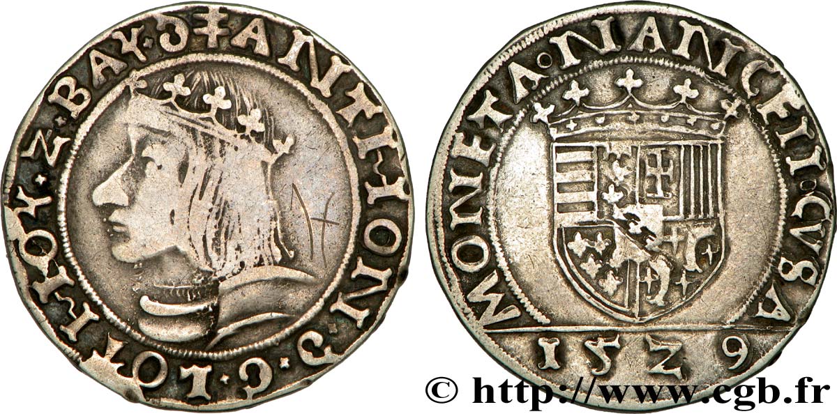 LORRAINE - DUCHÉ DE LORRAINE - ANTOINE Teston TTB/TTB+