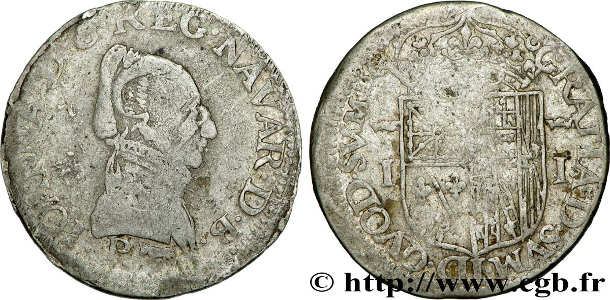 NAVARRE-BÉARN - JEANNE D ALBRET Teston TB