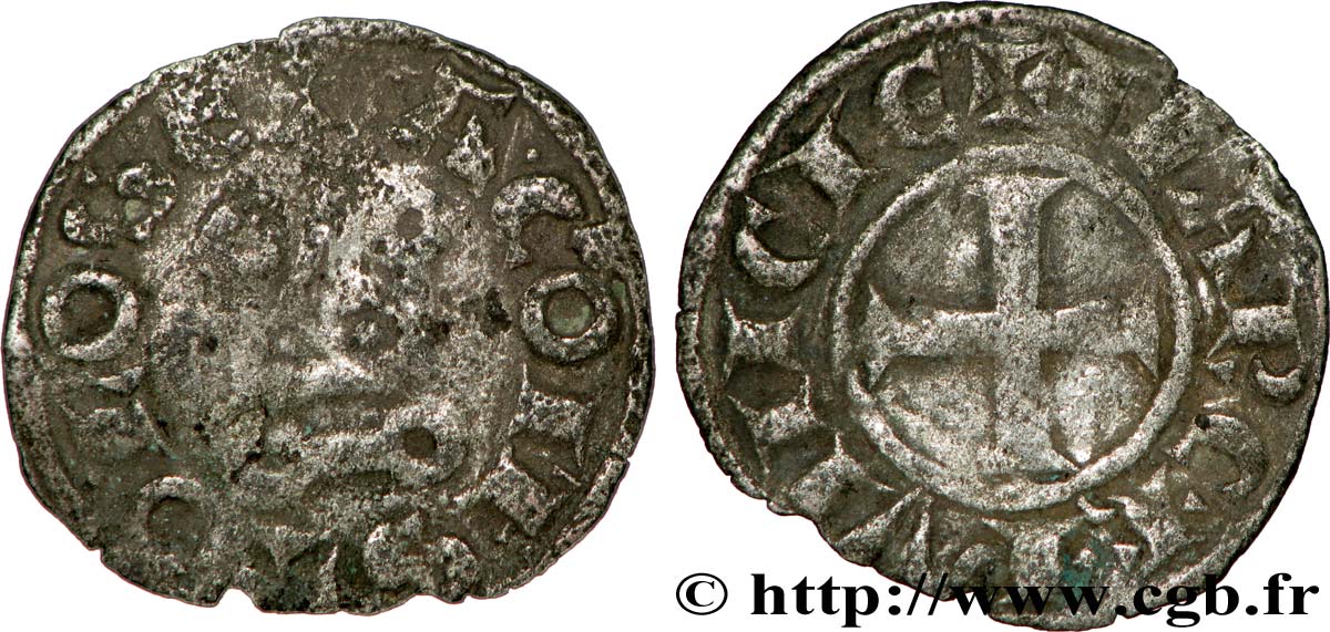 PROVENCE - MARQUISATE OF PROVENCE - ALPHONSE OF POITIERS Denier F
