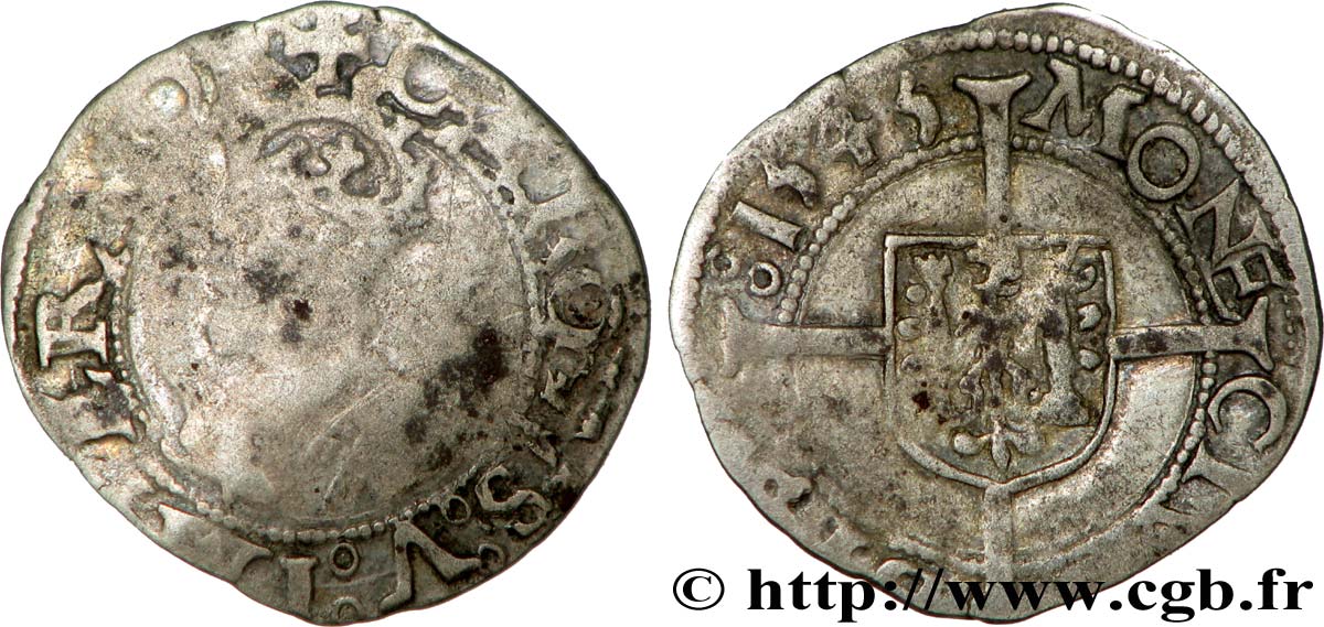 TOWN OF BESANCON - COINAGE STRUCK IN THE NAME OF CHARLES V Blanc VF/VF