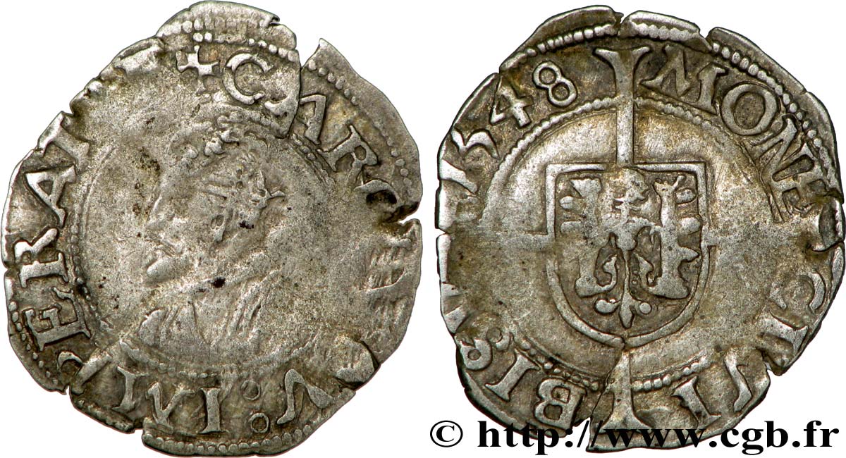 TOWN OF BESANCON - COINAGE STRUCK IN THE NAME OF CHARLES V Blanc VF