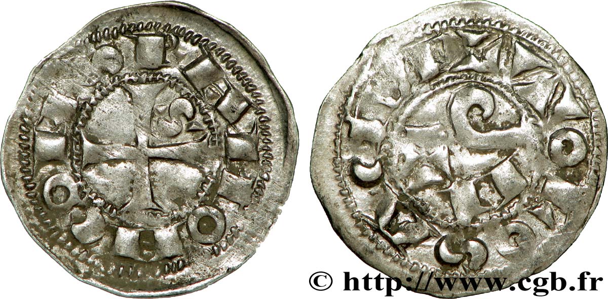 LANGUEDOC - COMTÉ DE TOULOUSE - RAYMOND V, RAYMOND VI OU RAYMOND VII Obole ou demi-raimondin TTB+