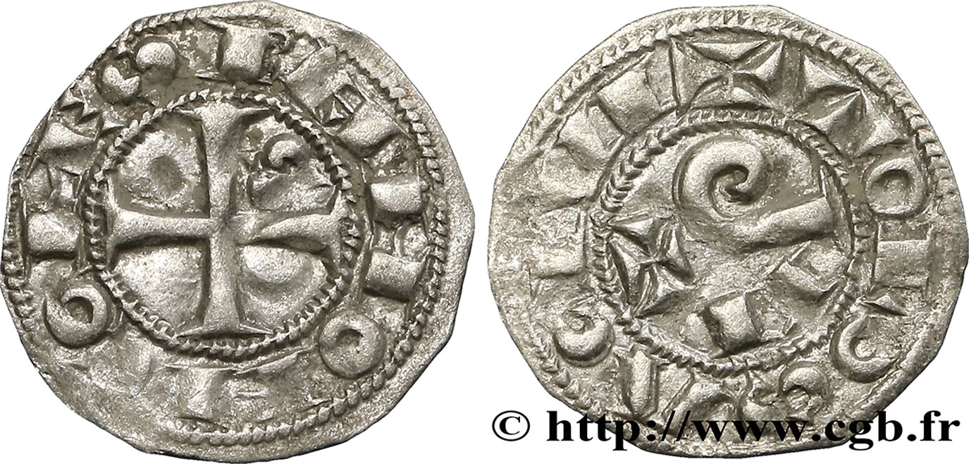 LANGUEDOC - COMTÉ DE TOULOUSE - RAYMOND V, RAYMOND VI OU RAYMOND VII Obole ou demi-raimondin TTB
