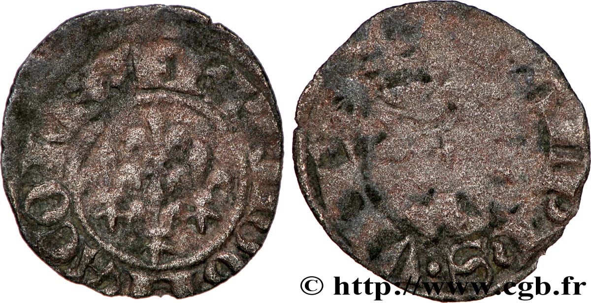 DAUPHINÉ - DAUPHINS OF VIENNOIS - CHARLES (FUTURE CHARLES V) Denier VF/VF