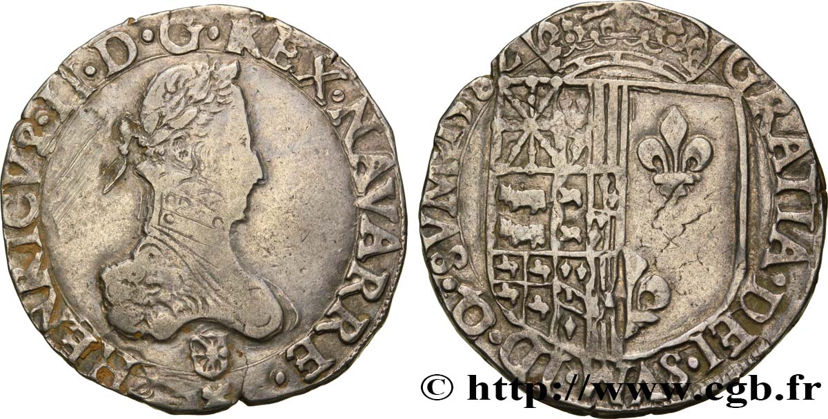 KINGDOM OF NAVARRE - HENRY III Franc q.SPL