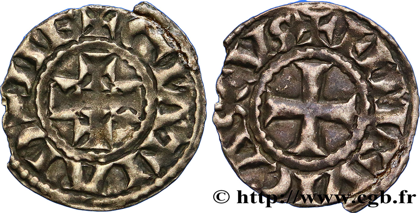 LIMOUSIN - LIMOGES - COINAGE IMMOBILIZED IN THE NAME OF EUDES Denier XF
