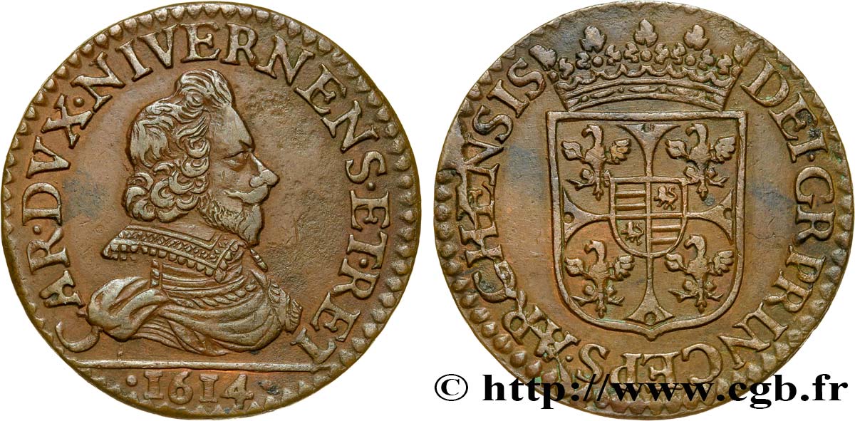 ARDENNES - PRINCIPAUTY OF ARCHES-CHARLEVILLE - CHARLES I OF GONZAGUE Liard, type 3B SPL