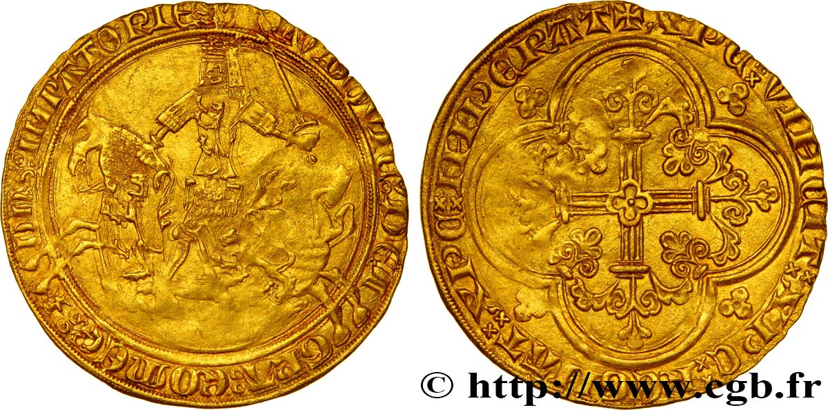 FLANDERS - COUNTY OF FLANDERS - LOUIS OF MALE Franc à cheval AU/XF