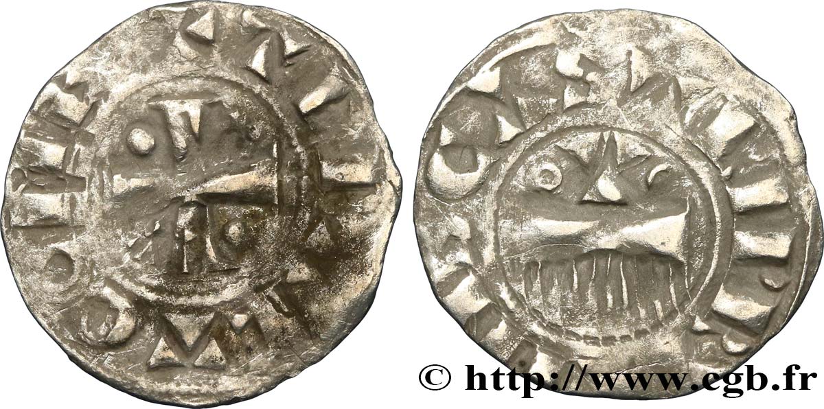 CHAMPAGNE - COMTÉ DE PROVINS - THIBAUT II DE CHAMPAGNE Denier ou provinois F
