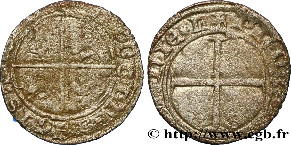 DUCHY OF AQUITANY - EDWARD THE BLACK PRINCE Denier F