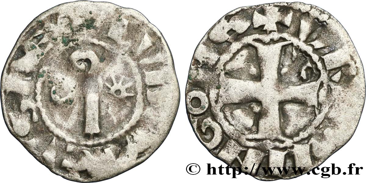 LANGRES - ÉVÊCHE DE LANGRES - ANONYMES. Immobilisation au nom de Louis IV d Outremer Denier F