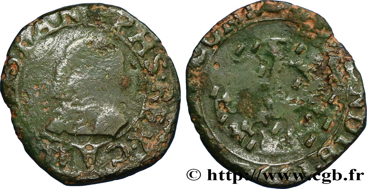 COUNTY OF BURGUNDY - PHILIPPE II OF SPAIN Double denier BC+/MBC